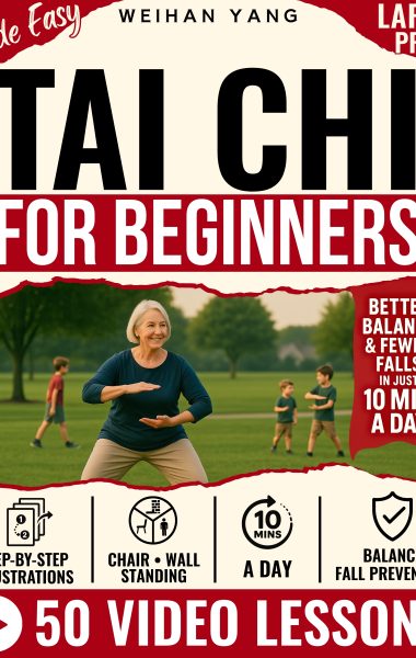 Tai Chi Made Easy For Beginners: Simple Chair, Wall & Standing Exercises For Fall Prevention & Balance - 10 Minute Daily Routines - Senior Friendly Large Print With Step-By-Step Pictures & 50+ Videos